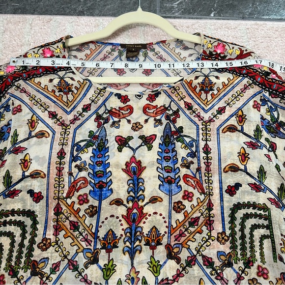 Anthropologie Vineet Bahl Floral Patterned Embroidered Women's Top Size Small - Picture 8 of 16